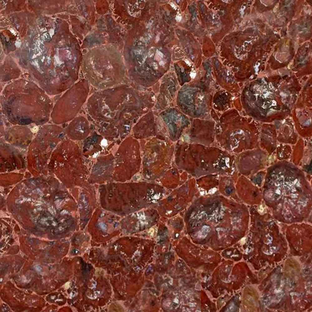 Red Petrified wood with golden gliter